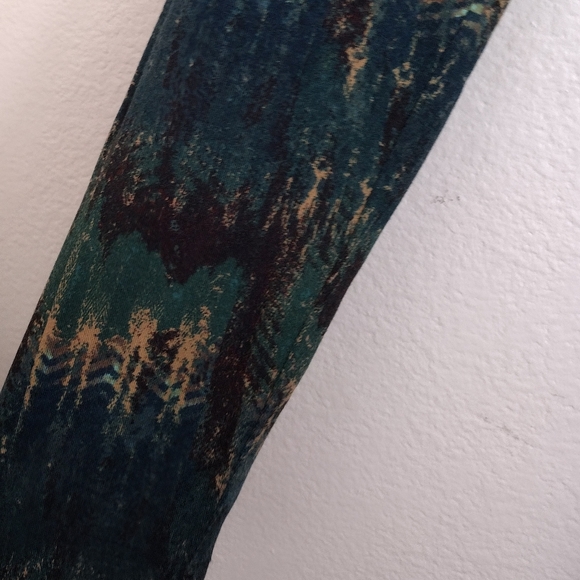 Peruvian Connection Green Blue Ariadne Dress Drape Front Size Medium - Picture 6 of 14
